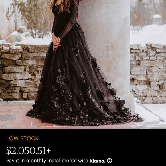 New custom black wedding or formal dress wore once for like an hour in Feb - Picture 6 of 10